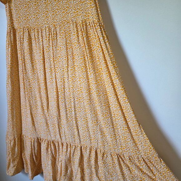EUC LIKE NEW EMERY ROSE YELLOW DAISY PRINT FLORAL V NECK TIERED MAXI DRESS SZ XL - Picture 10 of 15